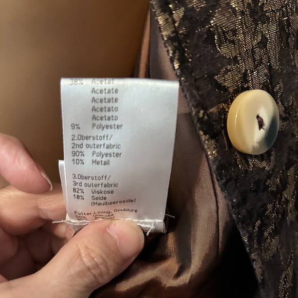 Black and Gold Floral Brocade Blazers & Suit Jackets - Picture 6 of 6